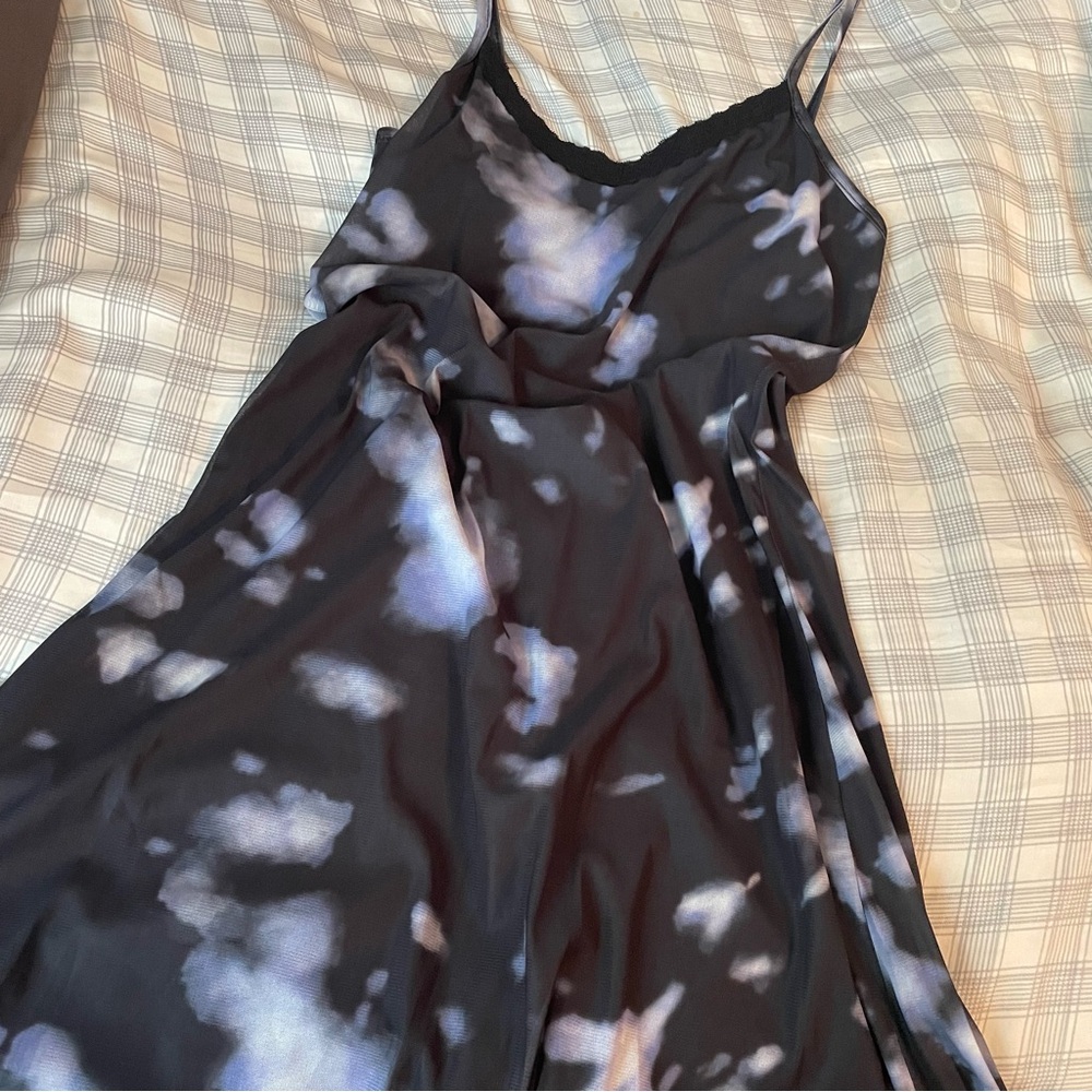 Goth Alt Sheer Cami Tank Dress With Slip